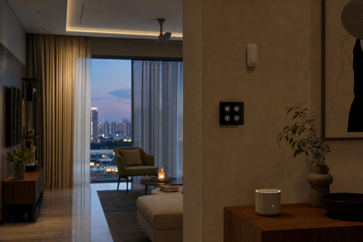 Onwords smart home at dusk